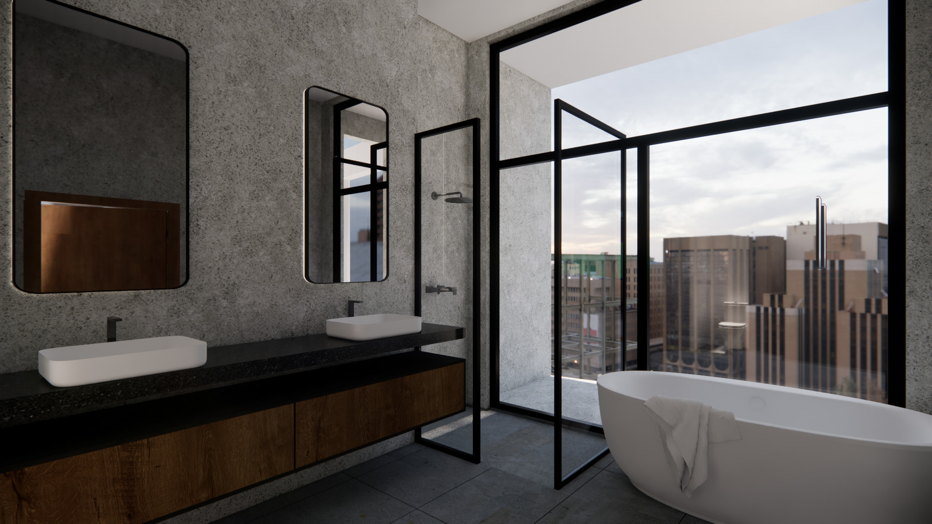1530 South State Street, Unit 18AB Chicago, IL 60605 - Photo 51 of 54 a bathroom with a double vanity sink and a bathtub