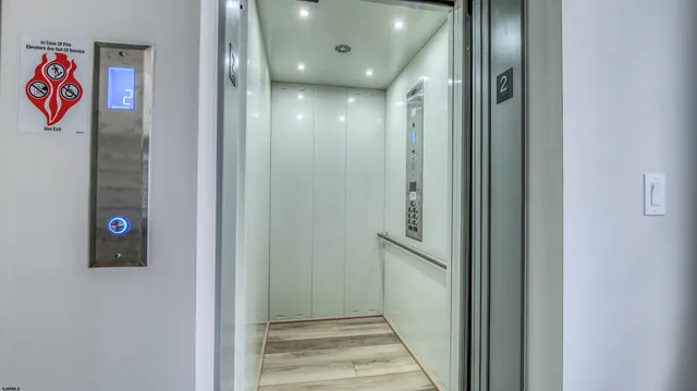 a view of a hallway with closet