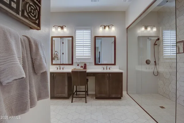 a bedroom with a bed and furniture