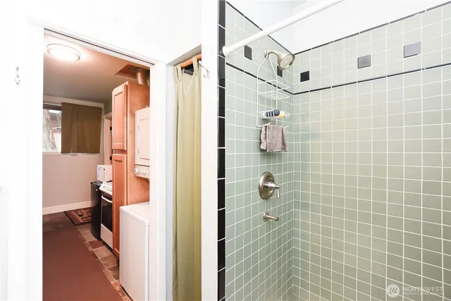 a bathroom with a shower