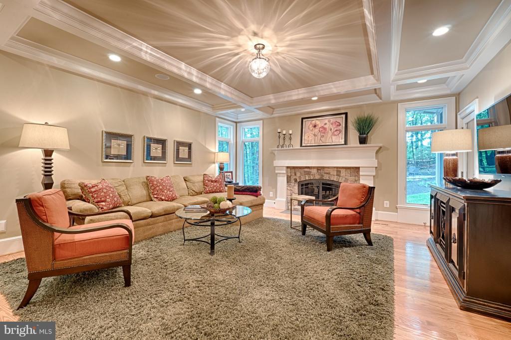 1301 Sawbridge Way Reston, VA 20194 - Photo 7 of 30 a living room with furniture a fireplace and a flat screen tv