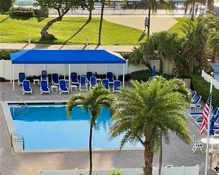 a view of street with sitting area