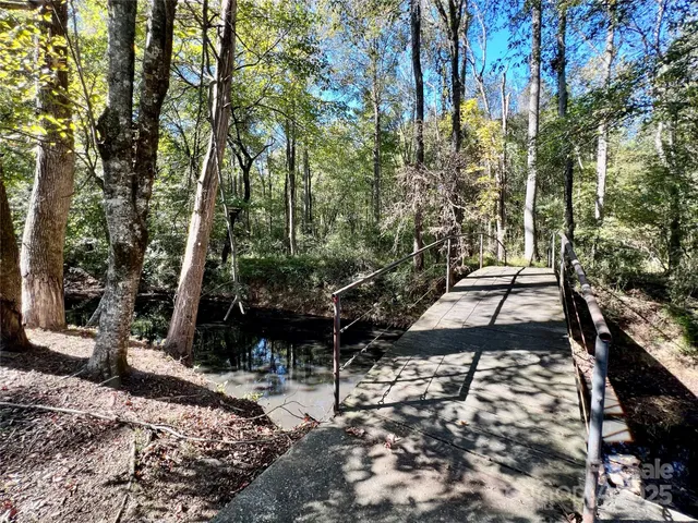 a bench sitting in the middle of a forest