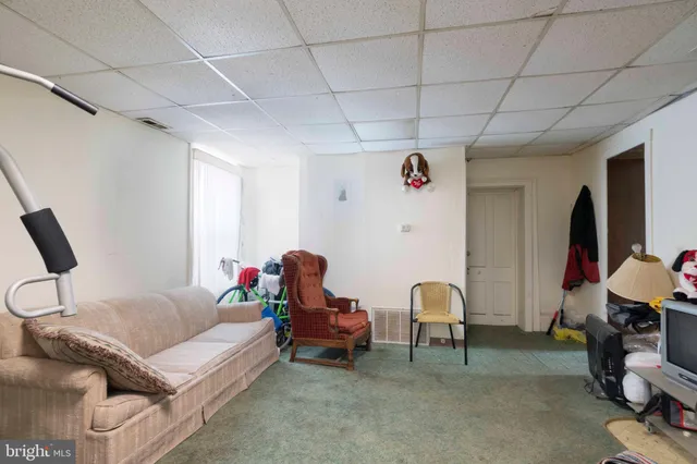 a view of a room that has a window