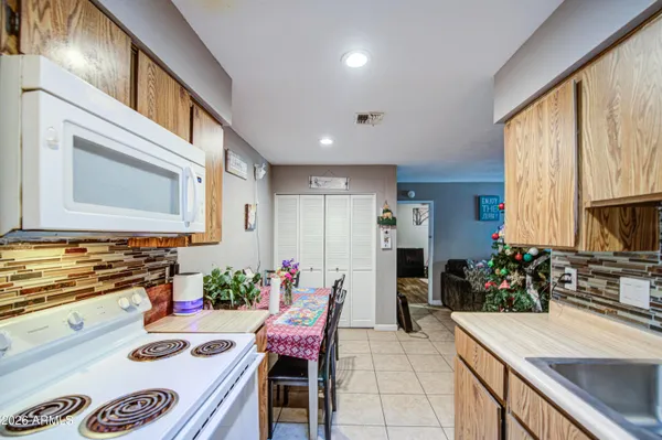 a bedroom with a bed and furniture