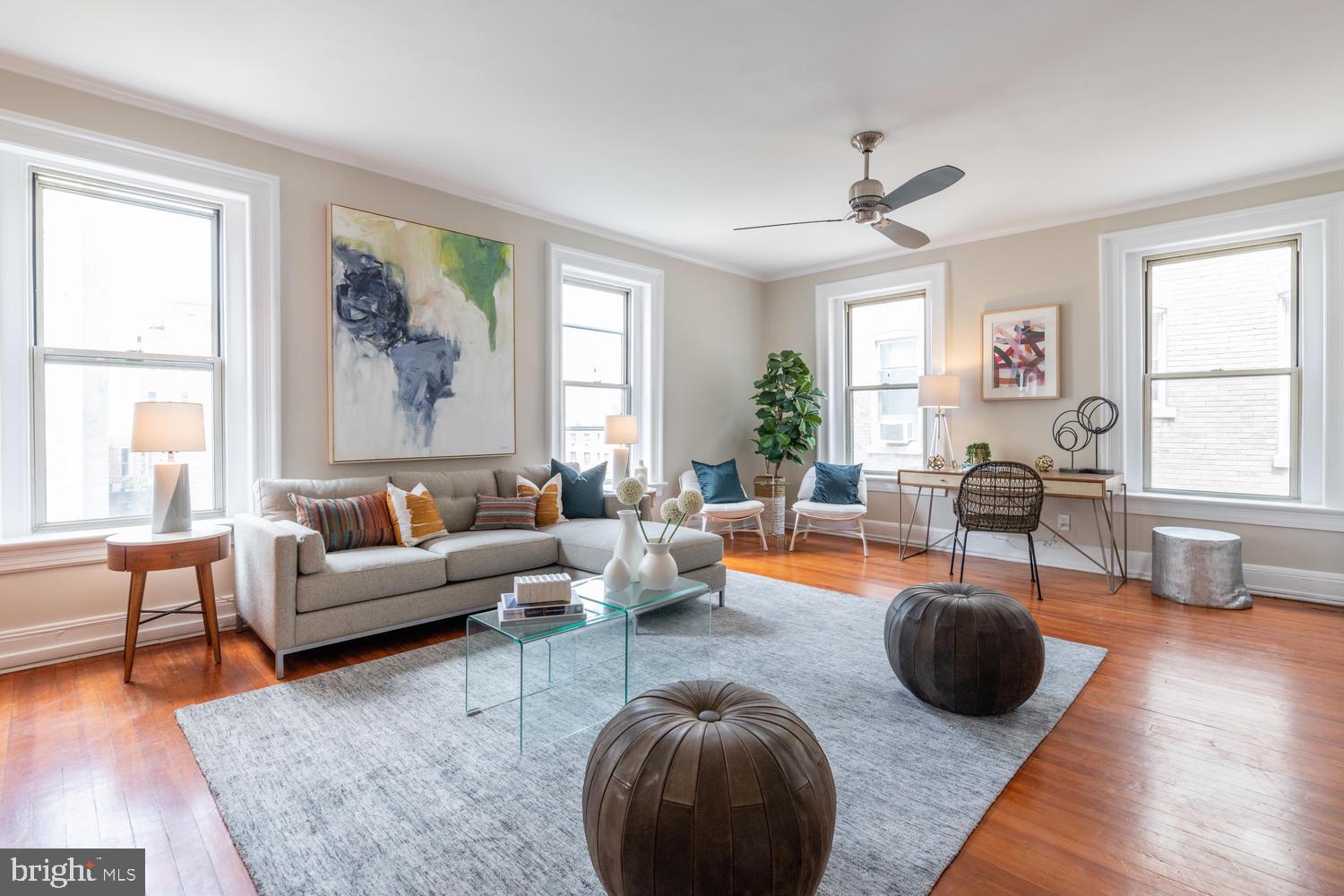 2022 Columbia Road Northwest, Unit 606 Washington, DC 20009 - Photo 2 of 52 Expansive Living Room with two sunny exposures.