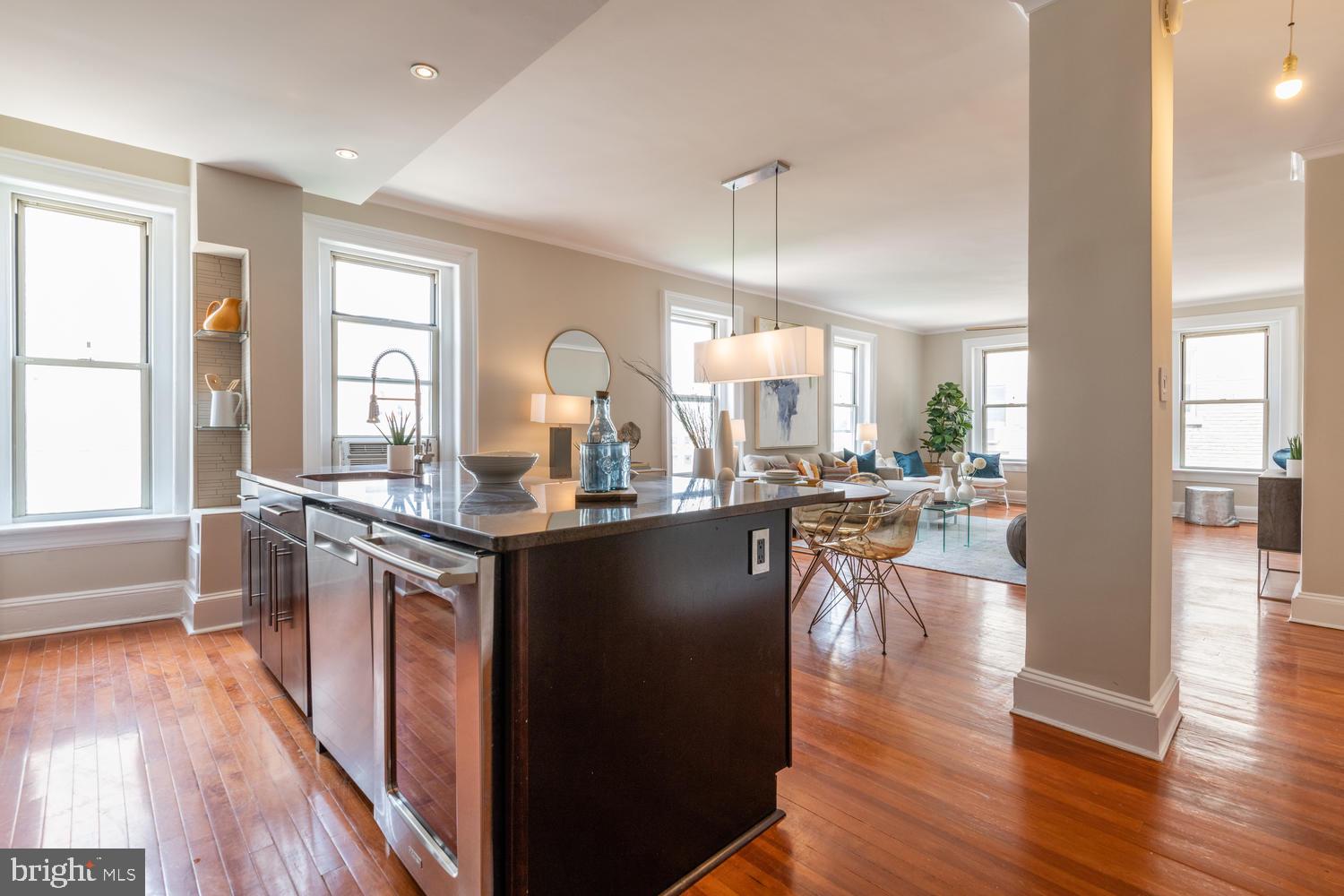 2022 Columbia Road Northwest, Unit 606 Washington, DC 20009 - Photo 12 of 52 Gourmet Kitchen with wine fridge.