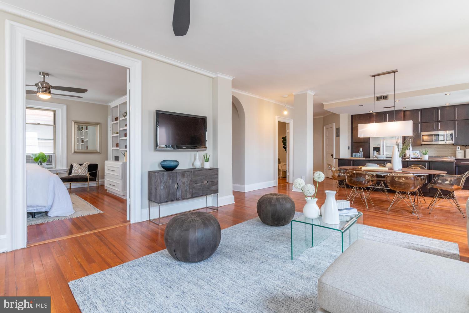 2022 Columbia Road Northwest, Unit 606 Washington, DC 20009 - Photo 3 of 52 Living Room view toward Bedroom #1 and Kitchen.