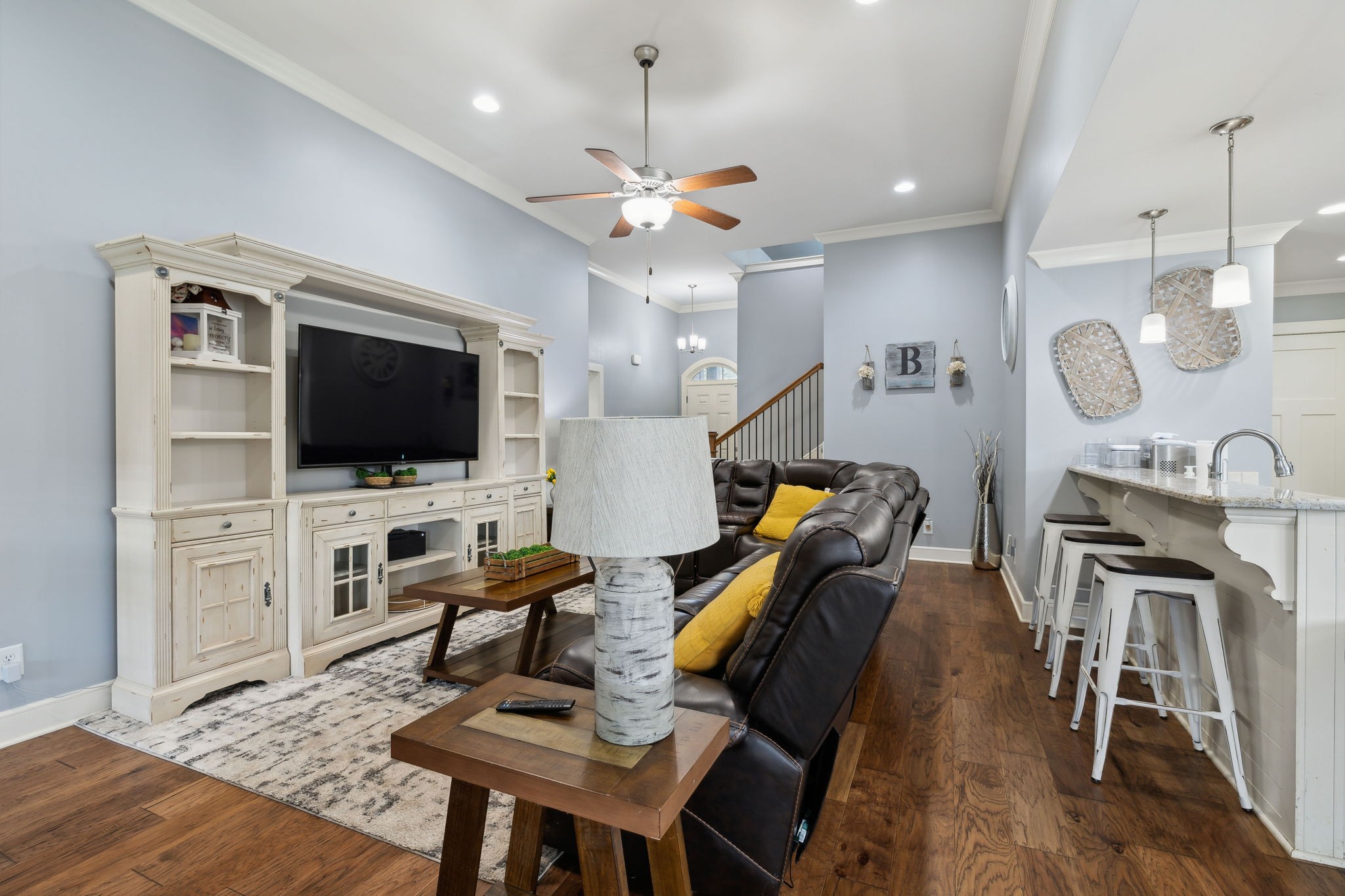 101 Flat Woods Road Lebanon, TN 37090 - Photo 11 of 55 a view of a workspace with furniture and a flat screen tv