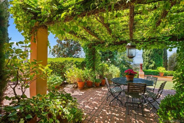 a backyard of a house with lots of green space and trees