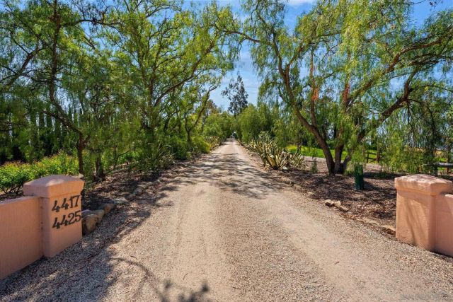 a view of an outdoor space with a house