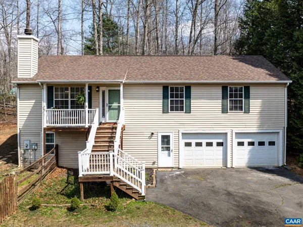 front view of a house with a garage