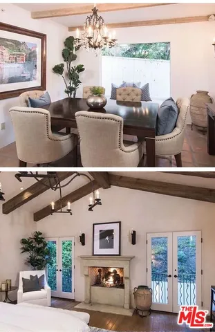 a front view of a building with seating space