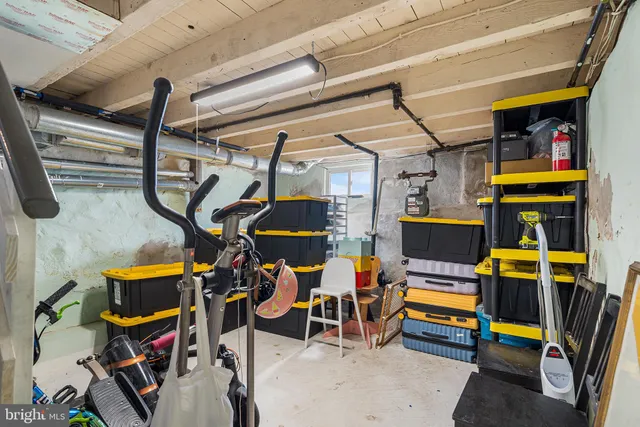 a view of a brick building with many windows