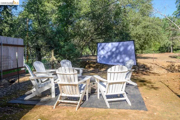 a backyard of a house with lots of green space