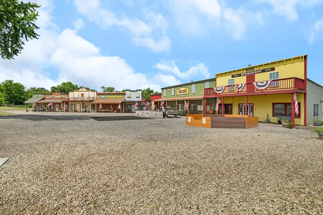 a view of a hall with a yard