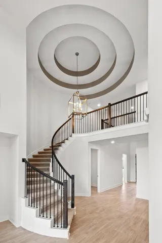a view of entryway with wooden floor