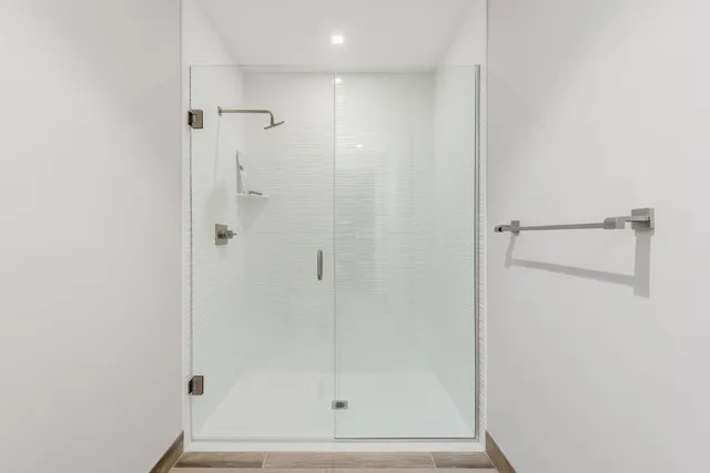 an aerial view of a house with a garden