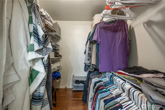 a view of a walk in closet