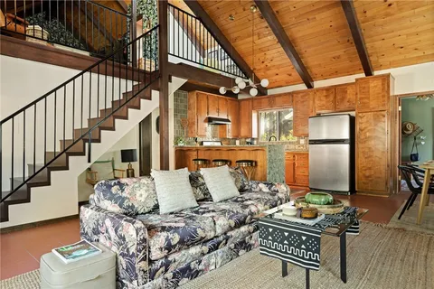 a living room with furniture