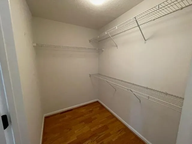 a view of a room with racks on the wall
