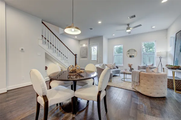 an empty room with a bathroom