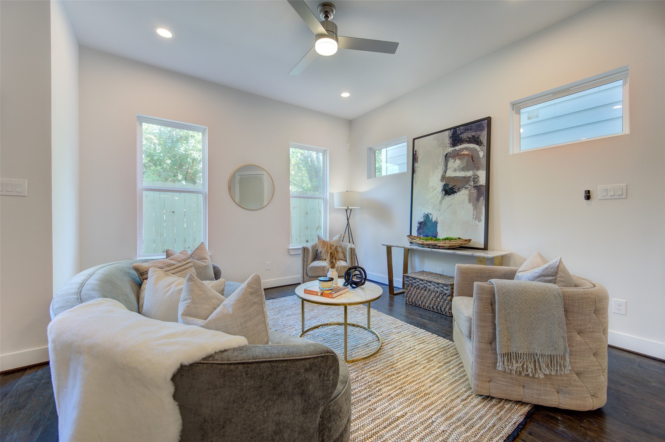 853 Mansfield Street, Unit A Houston, TX 77091 - Photo 4 of 16 a living room with furniture and a large window
