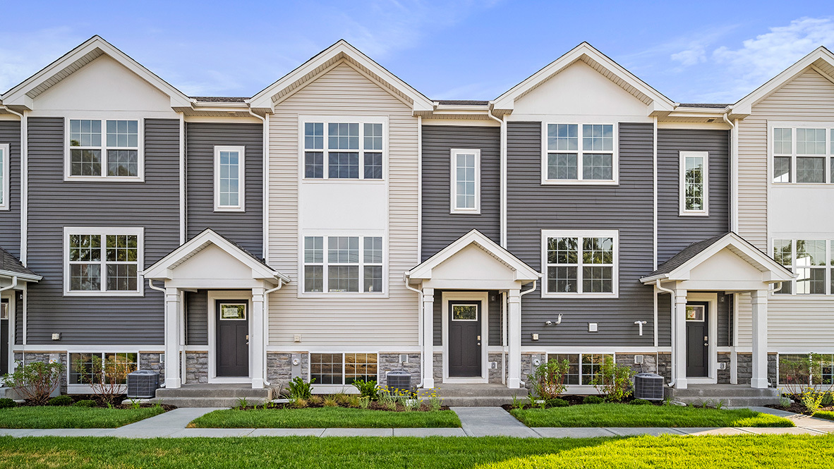 1403 Oakfield Lane Pingree Grove, IL 60140 - Photo 1 of 48 a front view of a house with yard and green space