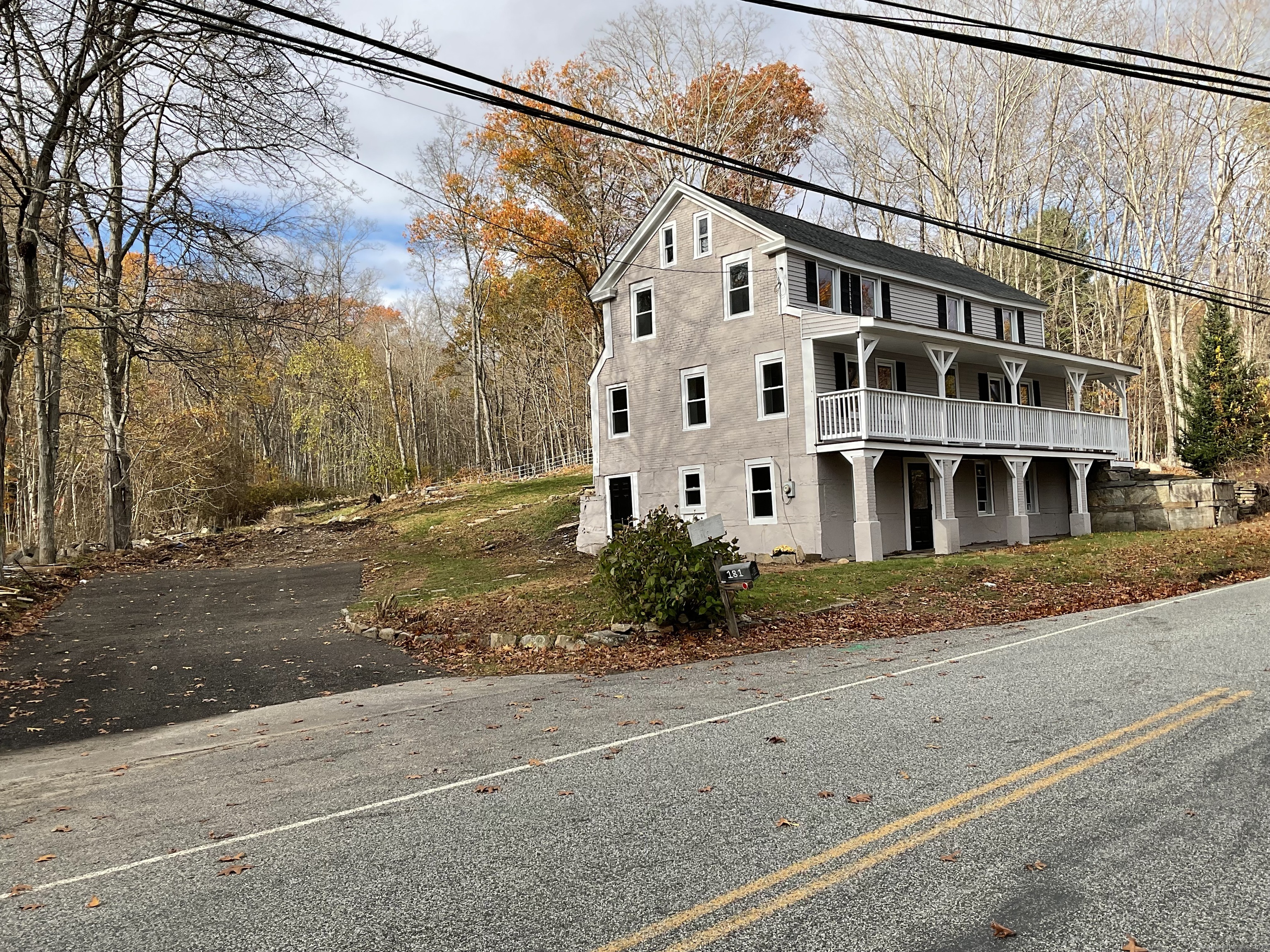 a view of a building with a street