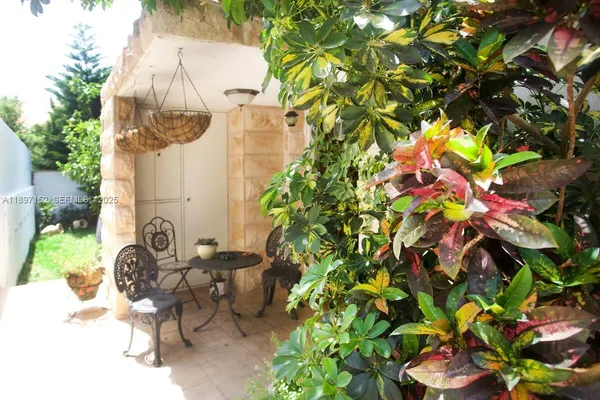 a backyard of a house with lots of green space