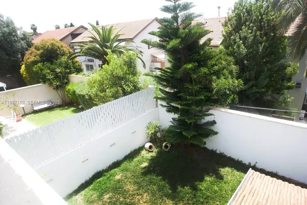 a view of a backyard of the house