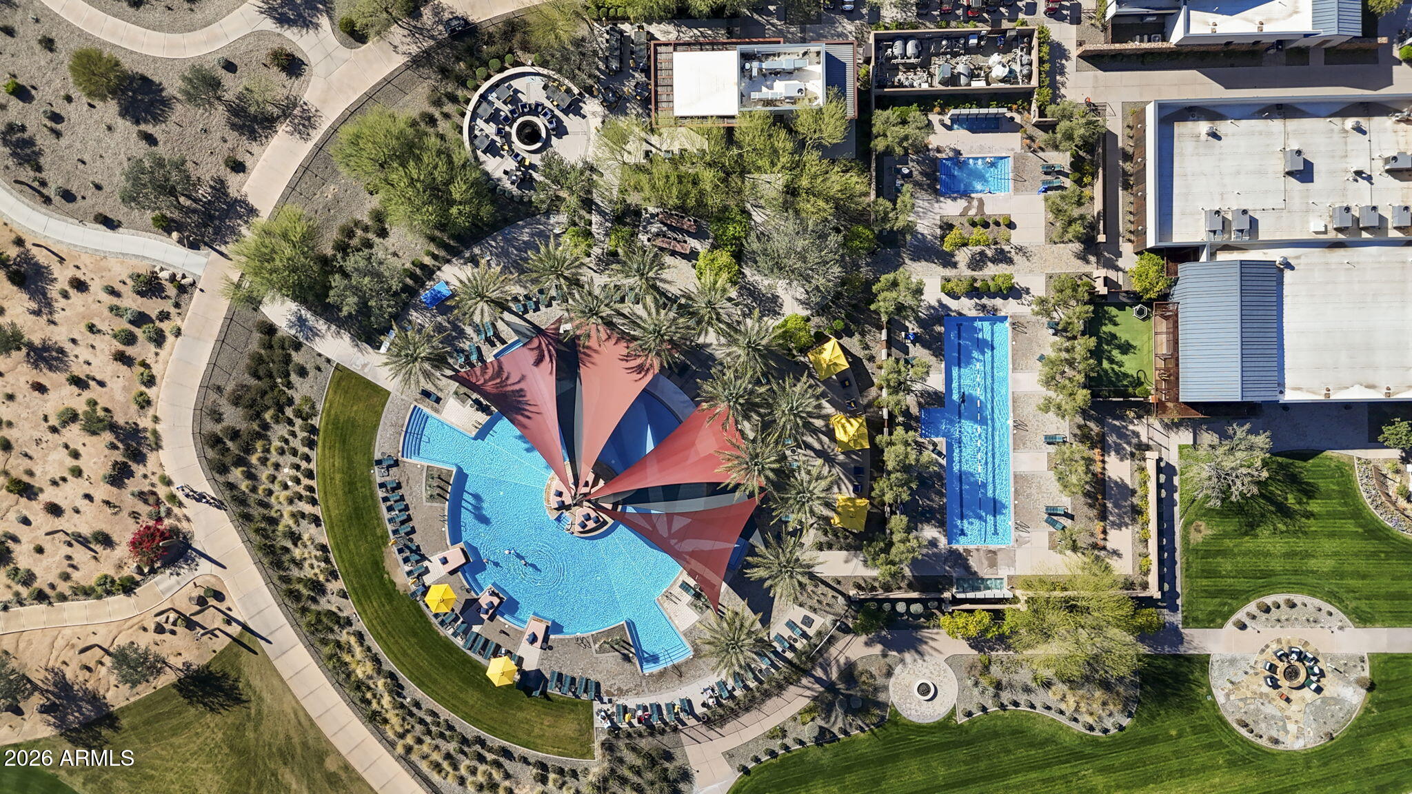 17521 East Silver Sage Lane Rio Verde, AZ 85263 - Photo 23 of 27 an aerial view of a house with garden space ocean and trees all around