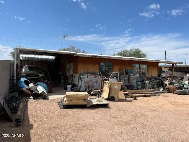 a view of a garage with equipment