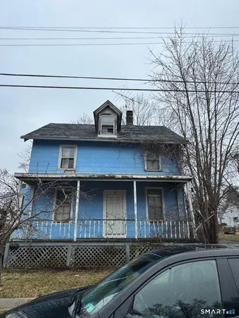 a front view of a house with windows