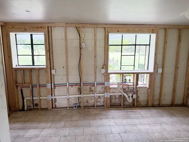 an entryway with front door