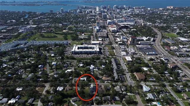 an aerial view of multiple house