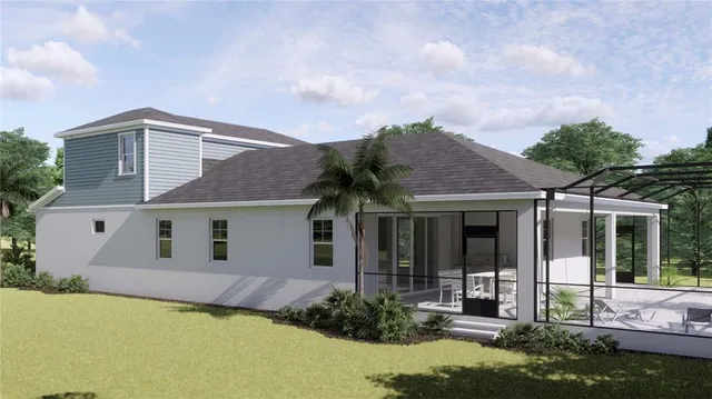 a view of a house with backyard