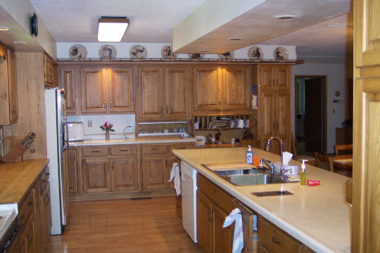 3302 South Butternut Road Oregon, IL 61061 - Photo 2 of 5 a kitchen with refrigerator cabinets and a counter top space