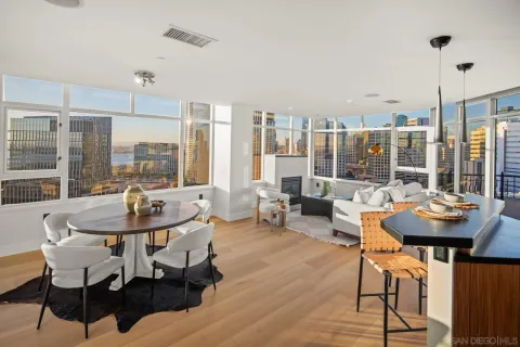 a view of a balcony with city view