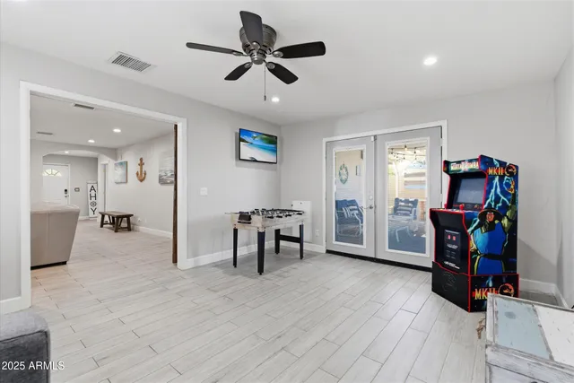 a living room with furniture