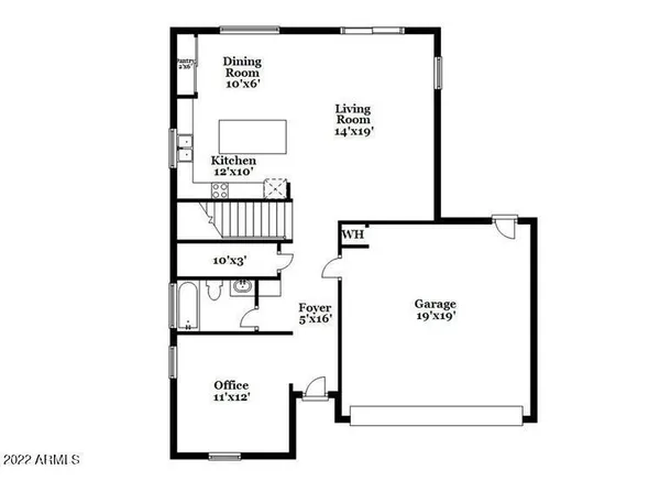 a picture of a bench in a white wall