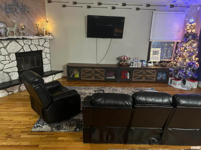 a living room with furniture