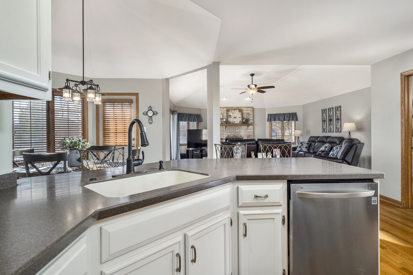 21181 Deerpath Road Frankfort, IL 60423 - Photo 8 of 25 a view of living room with granite countertop furniture and chandelier
