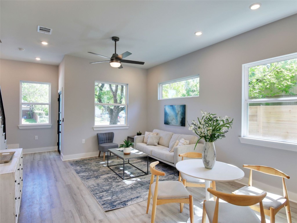 6111 Carnation Terrace, Unit 1 Austin, TX 78741 - Photo 6 of 23 a living room with furniture and a potted plant