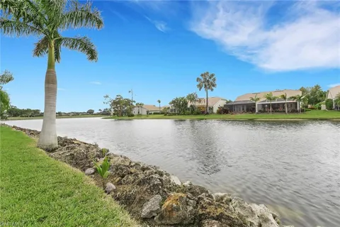 a view of a lake with houses