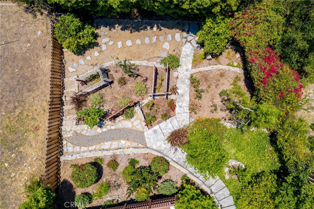 3404 Markridge Road La Crescenta, CA 91214 - Photo 52 of 67 Overhead view of the terraced lower yard.