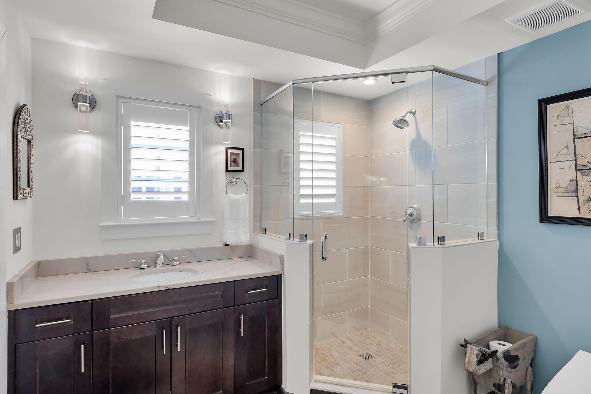 141 Simonton Street Key West, FL 33040 - Photo 17 of 49 a bathroom with a double vanity sink mirror and shower