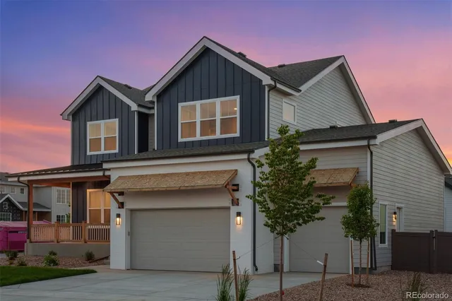 a front view of a house with plants
