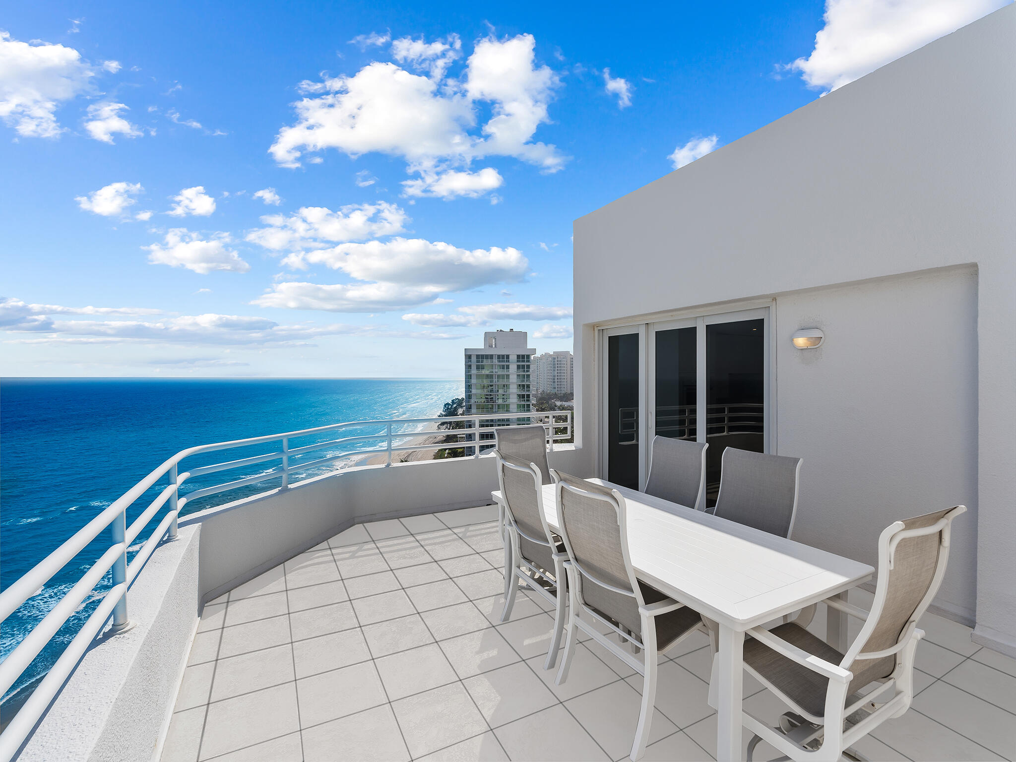 3407 South Ocean Boulevard, Unit PHB Highland Beach, FL 33487 - Photo 10 of 49 a view of a terrace with furniture