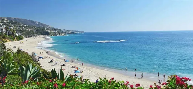 a view of beach and ocean